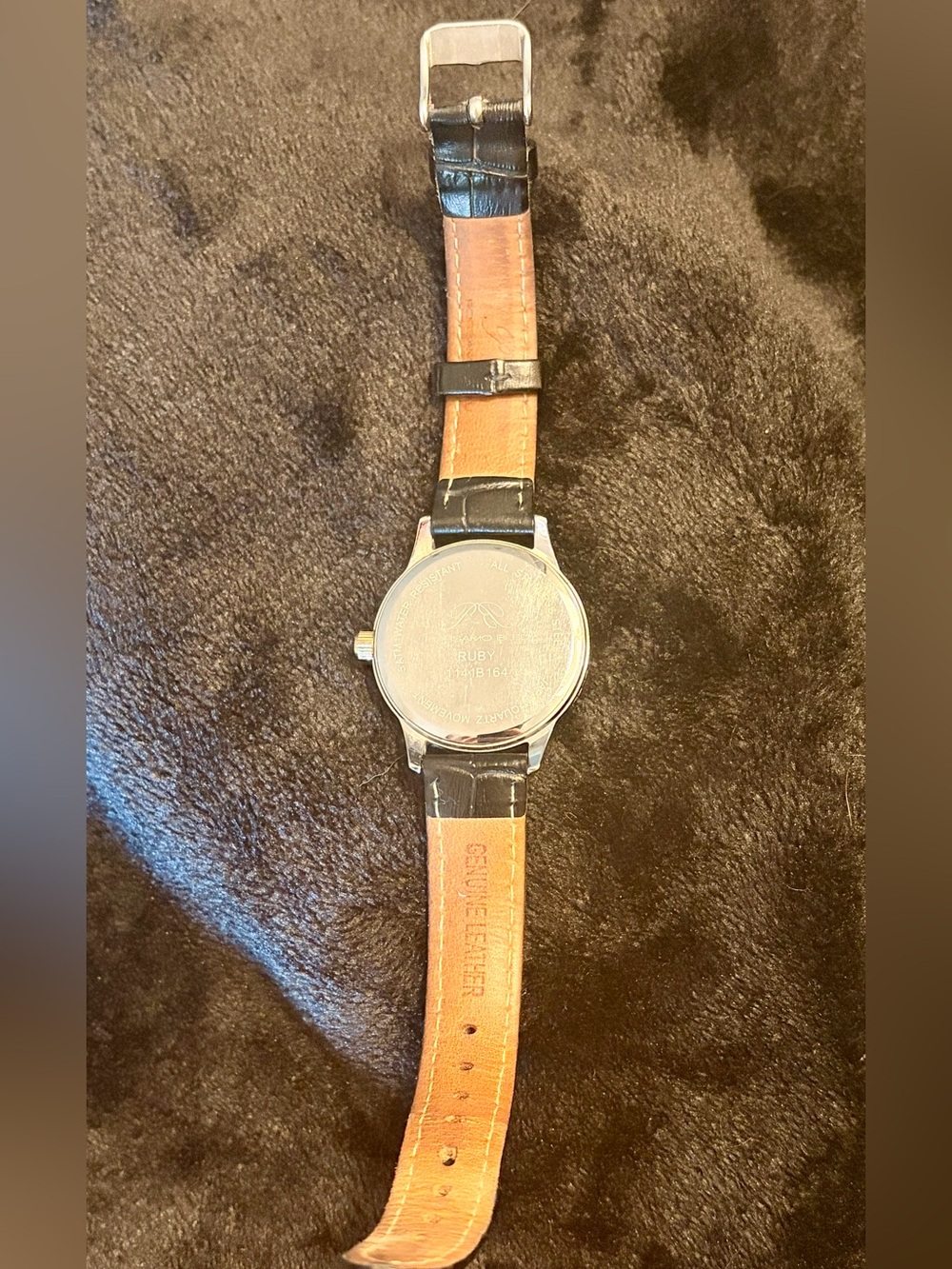 Porsamo Bleu Women's Ruby Sunray Croc Embossed Leather Strap Watch - Picture 5 of 11